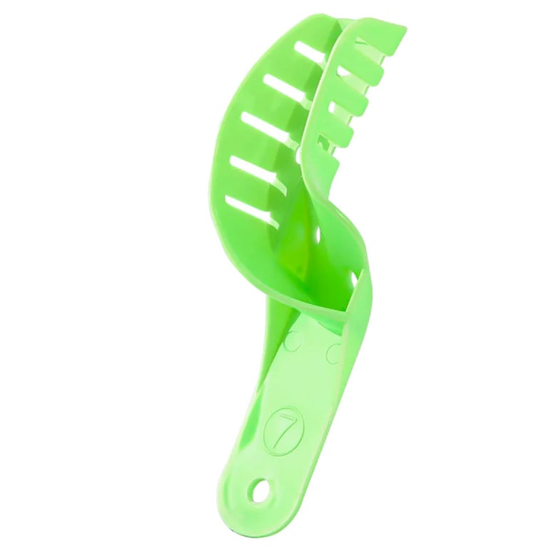 JMU #7 Impression Trays, Perforated, Quadrant UR/LL, Green, 12/Pk. These impression trays feature