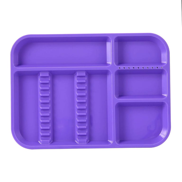 JMU Autoclavable Tray, Divided, 13-3/8" x 9-5/8", Classic Purple. Single Tray. Made