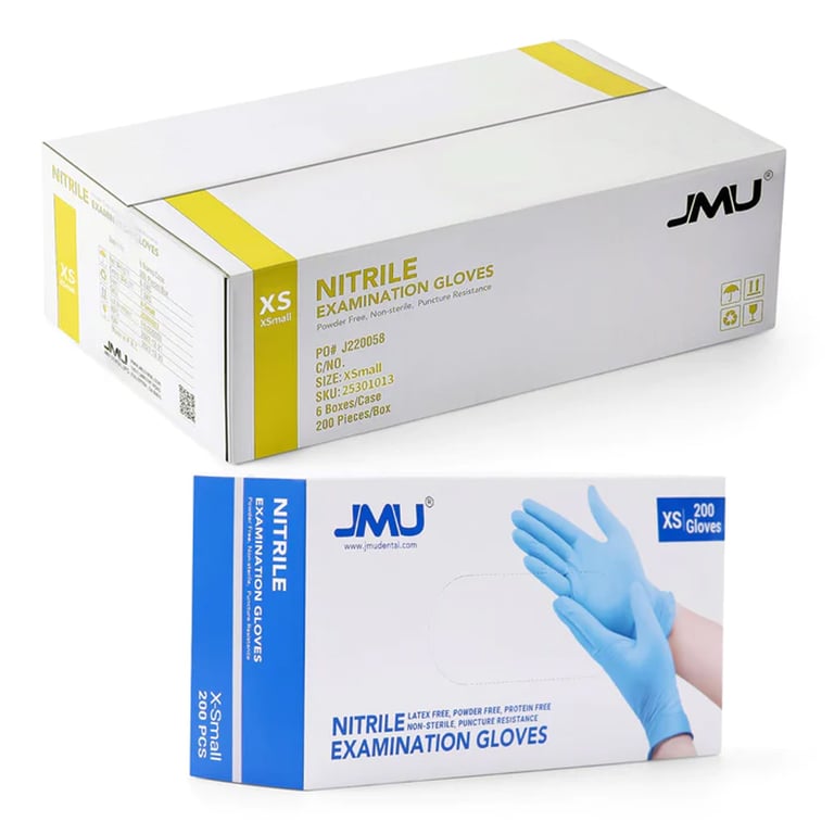 JMU Nitrile Exam Gloves, Powder Free, X-Small, Bl