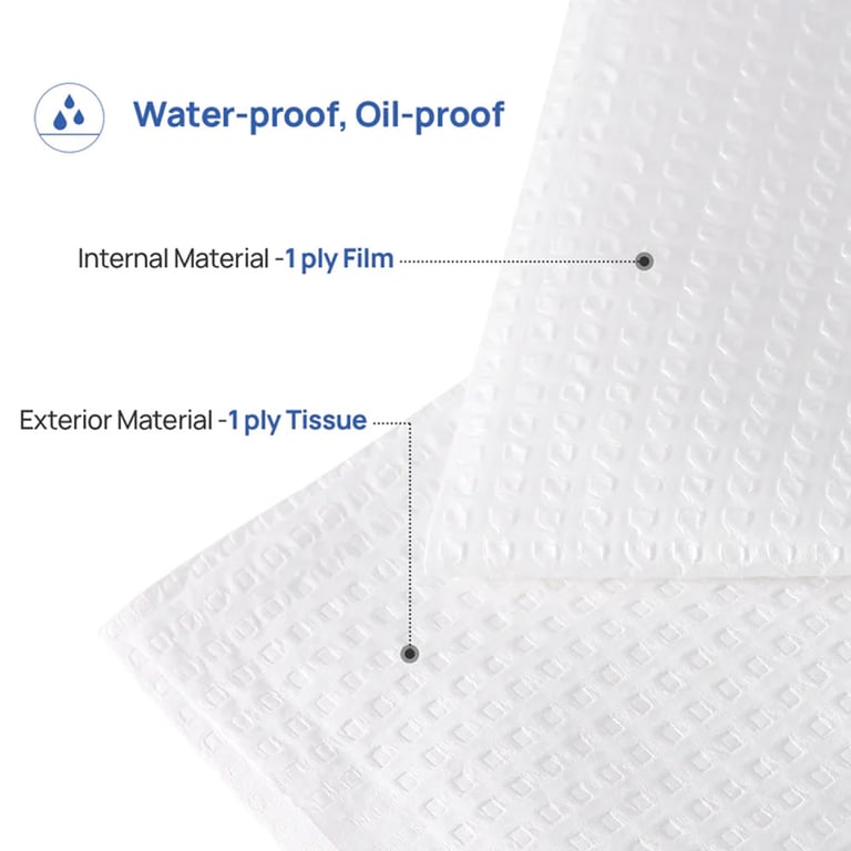 JMU 10"x 13" Tissue/Poly Disposable Headrest Cove