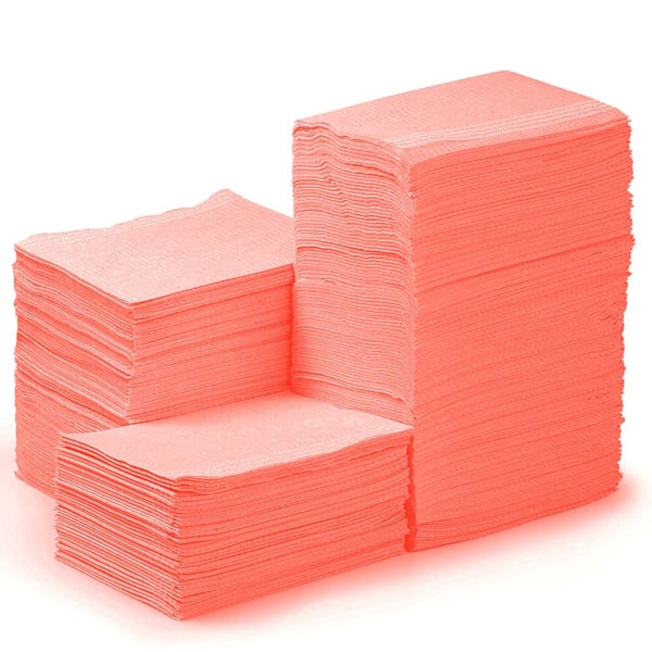 JMU Patient Bibs Orange, 13" x 18", 2-Ply Paper/1-Ply Poly, 500/Case. High water absorbency