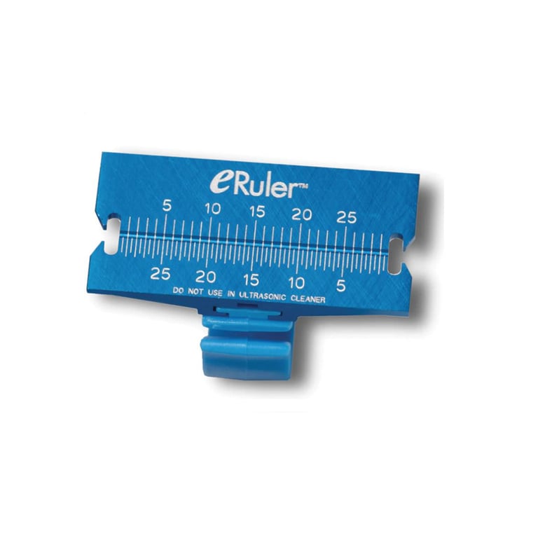 e-Ruler Endo File Measuring Ruler with Rubber Stop Locks, 1/Pk. Includes 3 finger rings