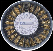 JS Gold Plated Posts #2 Short Gold Plated Anchorage Posts, Package of 12 Posts