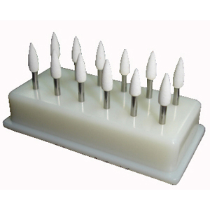 JSP FL2 Arkansas stones - Flame, White, Aluminum Oxide for finishing of composites, box of 12