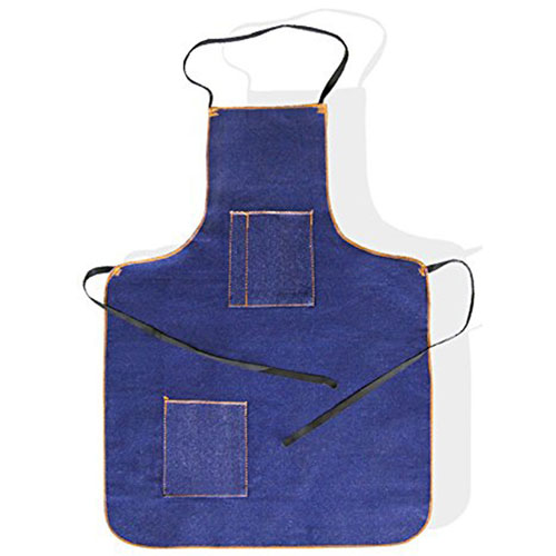 JSP Denim Apron Long Knee High, Blue. Size: 25" wide x 34" long, 2 Pockets Bib Pocket & Pencil
