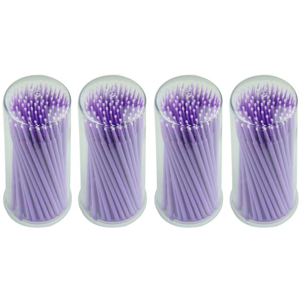 JSP X-Fine Tip Micro Applicator Brushes - 1.0 mm/Purple. 4 x 100/Tube (400 Applicators Total)