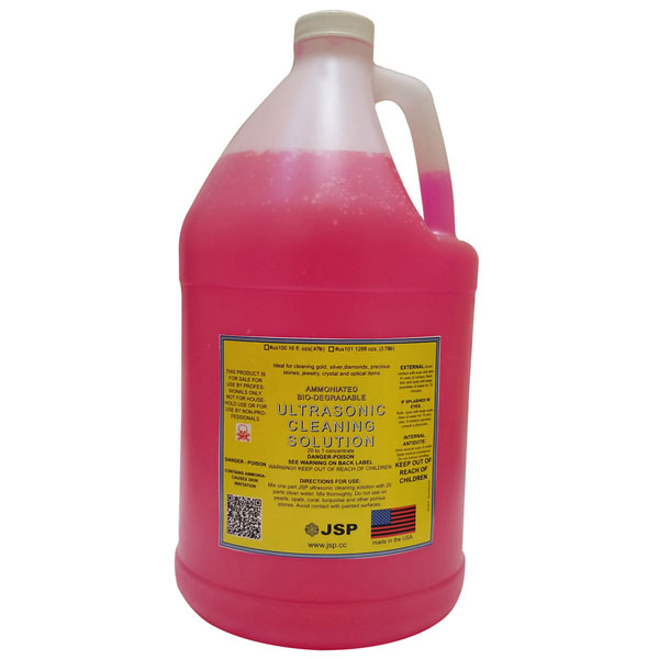 JSP Ultrasonic Cleaning Solution, Ammoniated, 1 Gal. (128 oz) Bottle. 1:20 concentration, general