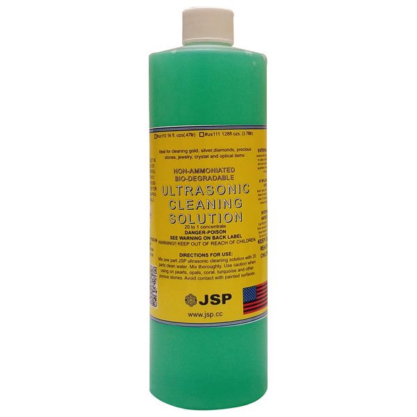 JSP Ultrasonic Cleaning Solution, Non-Ammoniated, 16 oz. Bottle. 1:20 concentration, general