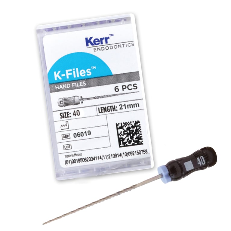 K-Files 21mm #40 6/Box. Stainless Steel