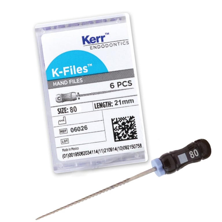 K-Files 21mm #80 6/Box. Stainless Steel