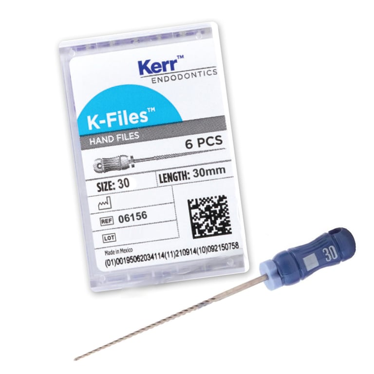 K-Files 30mm #30 6/Box. Stainless Steel