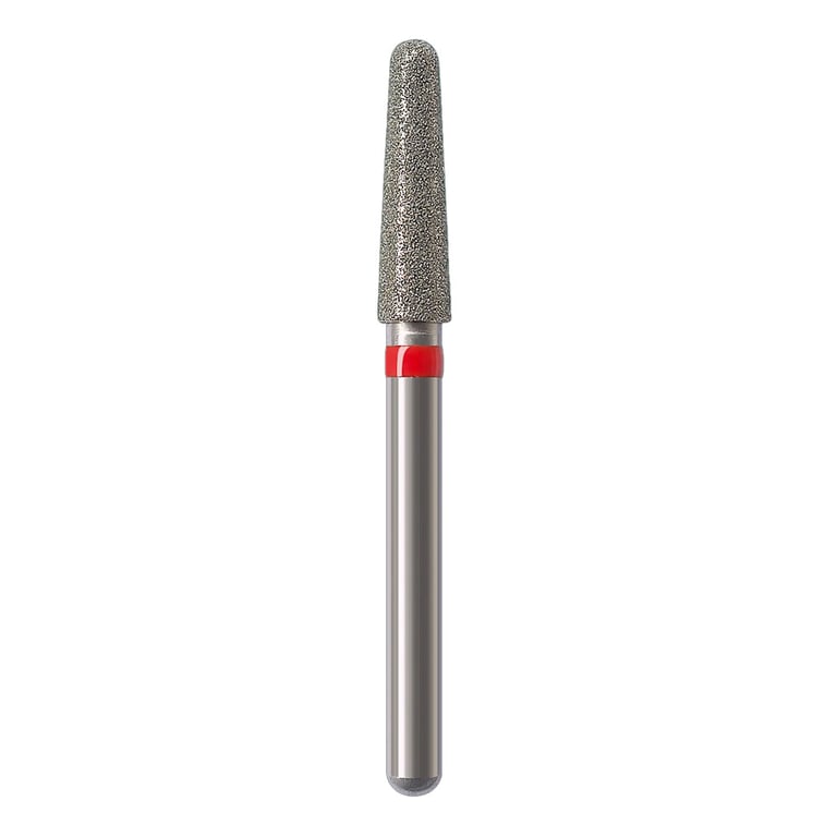 NTI FG #856.021 Diamond Bur, Fine Grit, Round End Taper, 5/Pk