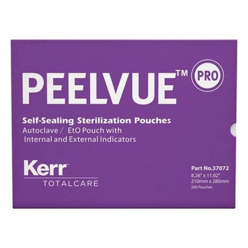 PeelVue PRO SelfSealing Sterilization Pouch, 200/Box. 8.26" x 11.02", Triple Net32