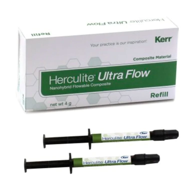Herculite Ultra Flow Refill Kit, B1, 2x2g Syringe and 20 Dispensing Tips. Nanohybrid flowable