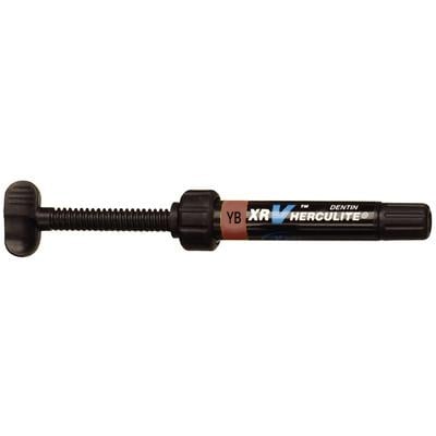 Herculite XRV Microhybrid Composite - Cervical, Yellow/Brown - 5g Syringe. Light-cured composite