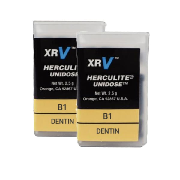 Herculite XRV Microhybrid Composite - Dentin B1 - 20 x .25 g Unidose Tips. Light-cured composite