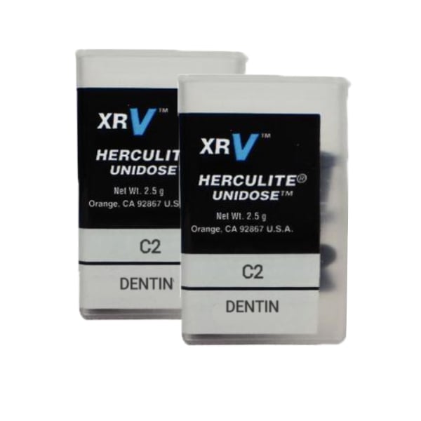 Herculite XRV Microhybrid Composite - Dentin C2 - 20 x .25 g Unidose Tips. Light-cured composite