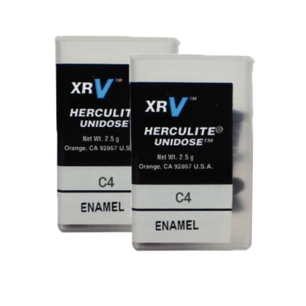 Herculite XRV Microhybrid Composite - Enamel C4 - 20 x .25 g Unidose Tips. Light-cured composite