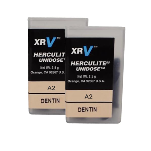Herculite XRV Microhybrid Composite - Dentin A2 - 20 x .25 g Unidose Tips. Light-cured composite