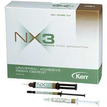 NX3 Introductory Kit: 1 Syringe Dual-Cure (5 Gm.) of each shade: Clear, White and Yellow; 1