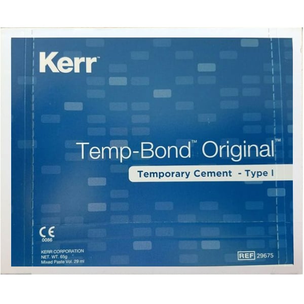 Temp-Bond Original Tubes EXPORT PACKAGE (Blue) - Temporary cement - Type I, 1 - 50 g tube base, 1