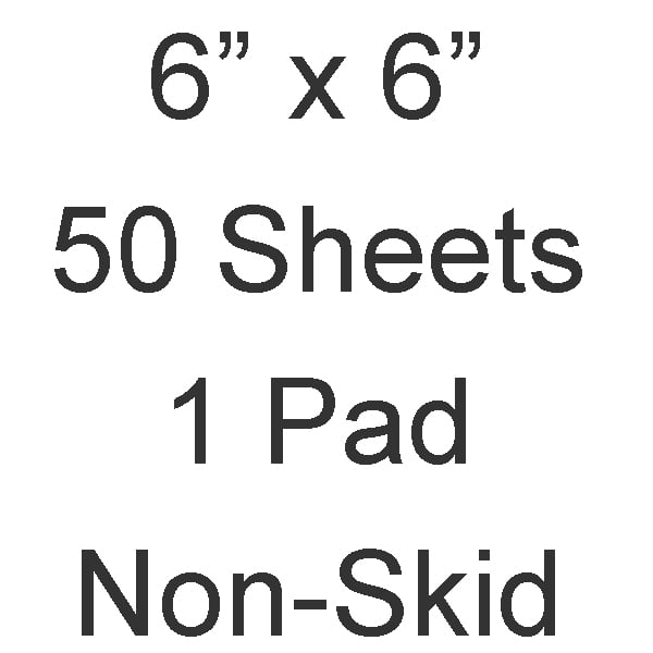 EPR 6" x 6" Poly Coated Mixing Pad -Non-Skid, 50 