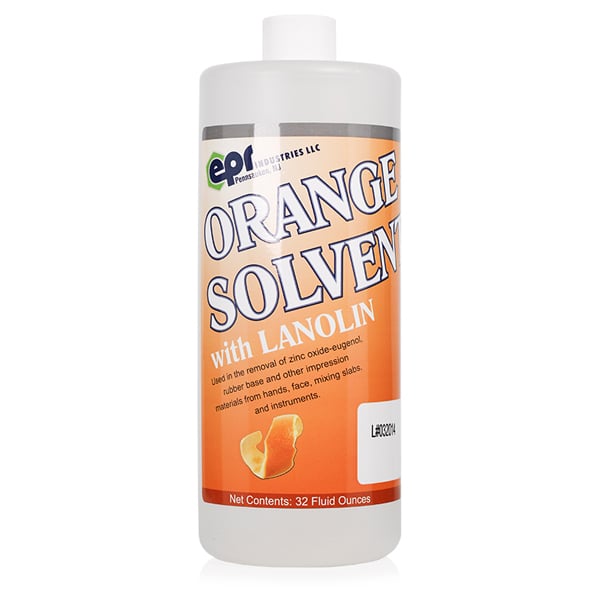 EPR Orange Solvent, 32 oz. Bottle. With lanolin. To remove zinc oxide-eugenol, rubber base