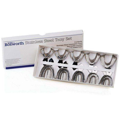 Bosworth #2 - Regular Perforated Lower Full-Arch Stainless Steel Impression Tray