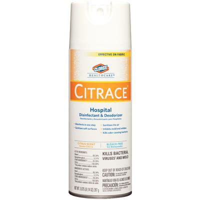 Clorox HealthCare Citrace Hospital Germicidal Disinfectant, 14 oz. Aerosol Spray. Citrus scent