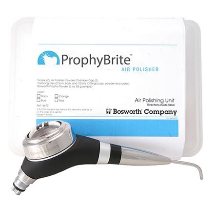 ProphyBrite Air Polisher - Unit Kit in Black. Delivers a fine sodium bicarbonate and water spray