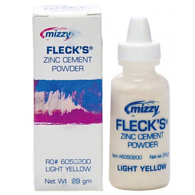 Fleck's self-cure Light Yellow zinc phosphate cement Powder, 29 Gm. Bottle