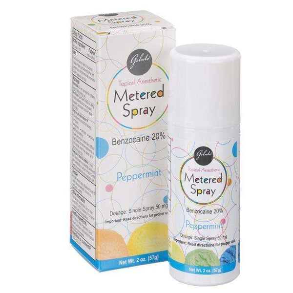 Gelato Mint flavored Topical Anesthetic (Benzocaine 20%) Spray, 2 oz. Metered Spray Can