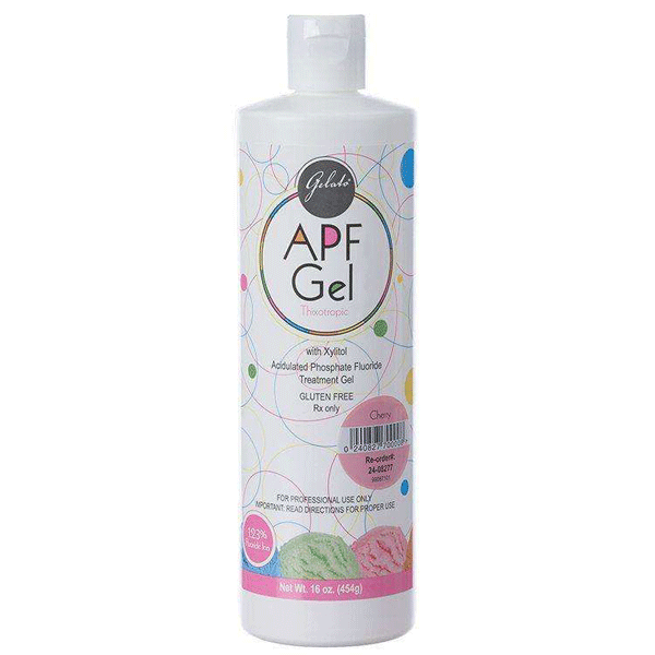 Gelato Fluoride Gel - Cherry. 60 Second 1.23% APF Thixotropic Gel. No bitter aftertaste, 16 oz