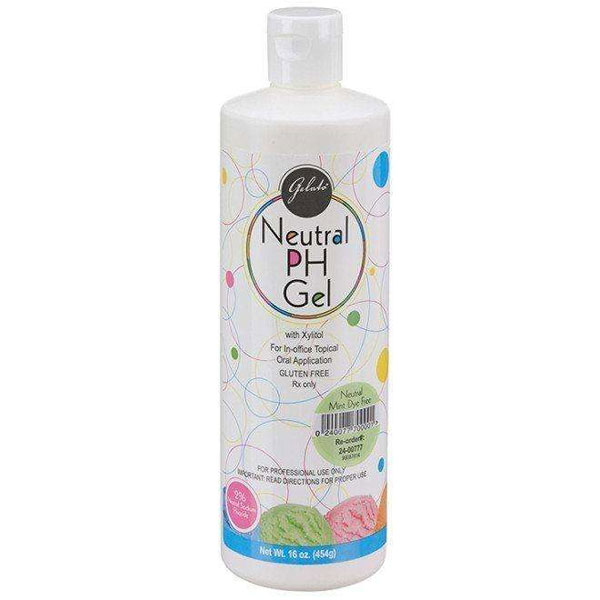 Gelato Neutral pH Fluoride Gel - Dye-Free Mint, 16 oz. Bottle. 60-second acidulated phosphate