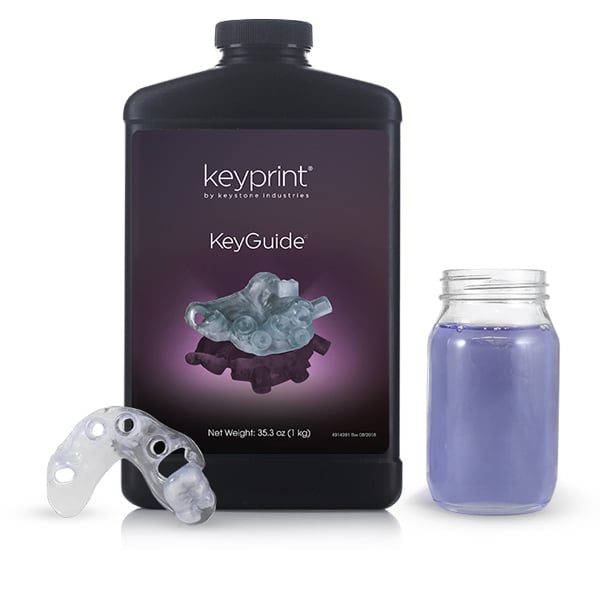 Keyprint KeyGuide Biocompatible 3D Printing Resin, Clear, 1kg/Bottle. Serializable resin