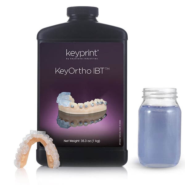 Keyprint KeyOrtho IBT Biocompatible 3D Printing Resin, 1kg/Bottle. Non-stick, easy release formula