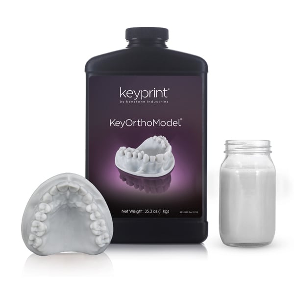 Keyprint KeyOrthoModel Laboratory 3D Printing Resin, 1kg Bottle. Designed for high-speed