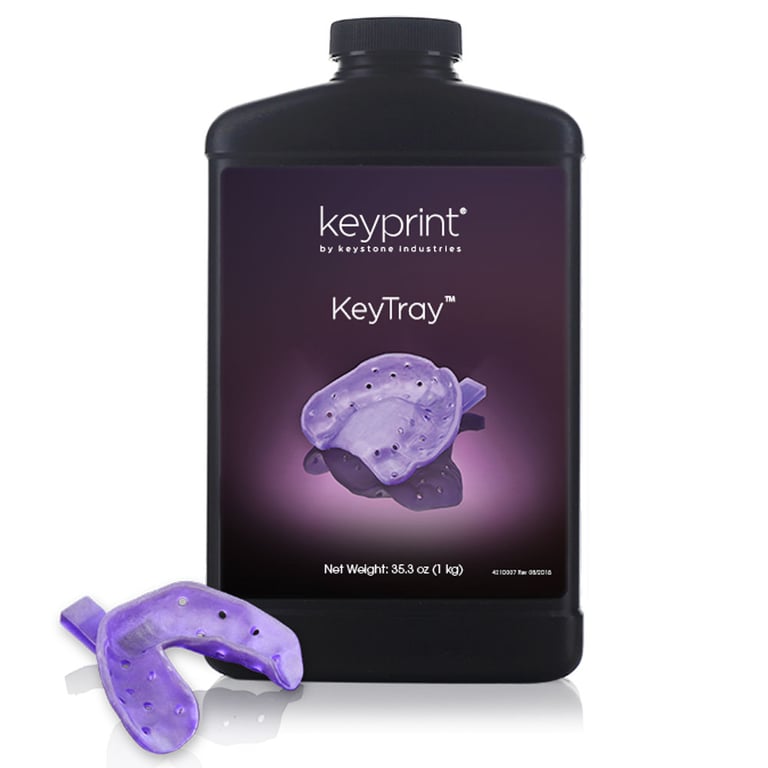 Keyprint KeyTray Biocompatible 3D Printing Resin, 1kg/Bottle, 1/Pk. Designed to create customized