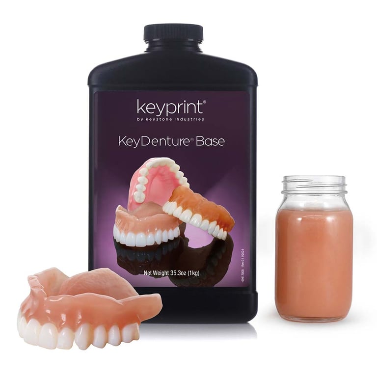 Keyprint KeyDenture Base Biocompatible 3D Printing Resin, Original, 1kg/Bottle, 1/Pk. Denture base