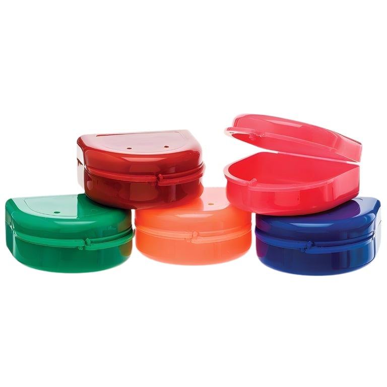 Keystone 1" Marbled Retainer Boxes w/Vent Holes, Assorted Colors, 12/Pk. Features a hinged design