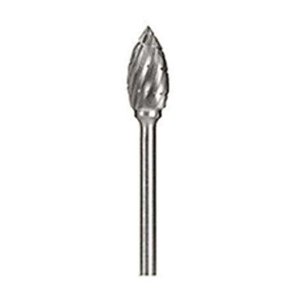thumbnail image 2 of Buckeye Carbide Burr SE5-45NF – Egg Shape, Fast Spiral Cut, 1/4" X 1/2" X 7/8" X 2-3/4", Made In USA 2 of 5