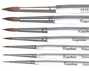 Keystone Kolinsky Ceramist Brush, #4, Made with all natural high quality Kolinsky sable bristles
