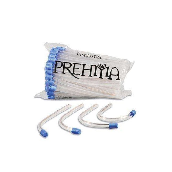 Prehma Saliva Ejectors, Clear with Blue Tip, Bonded Tip, 6" Length, Package of 100 ejectors. Soft