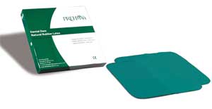 Prehma 6" x 6" Medium Gauge, Green Mint Scented, Latex Rubber Dam (.18mm), Box of 36