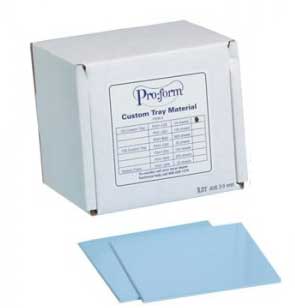 ProForm Tray Material, .125 thick 5" x 5", box of 100. Great for custom impression trays