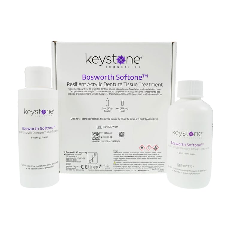 Softone Standard Kit - Soft Tissue Conditioner: 3 oz. White Powder, 4 oz. Liquid, Powder Measure