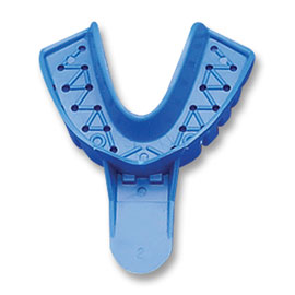 Tray-Aways #2 Perforated Large Lower Full-Arch Plastic Impression Trays, 12/Pk, Blue