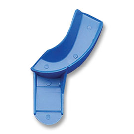 Tray-Aways #8 Solid Upper Left/ Lower Right Quadrant Blue Plastic Impression Trays, Package of 12