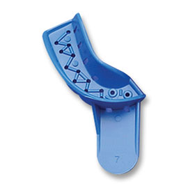 Tray-Aways #7 Perforated Upper Right/ Lower Left Quadrant Blue Plastic Impression Trays, Package