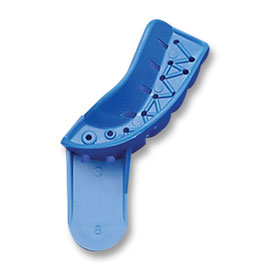 Tray-Aways #8 Perforated Upper Left/ Lower Right Quadrant Blue Plastic Impression Trays, Package